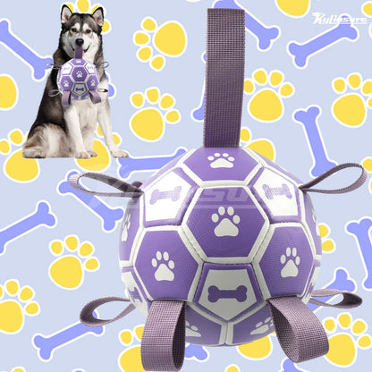 Dog Toys, Soccer Ball with Straps, Interactive Dog Toys, Tug of War, Puppy Birthday Gifts, Water Toy, Durable Dogs Balls