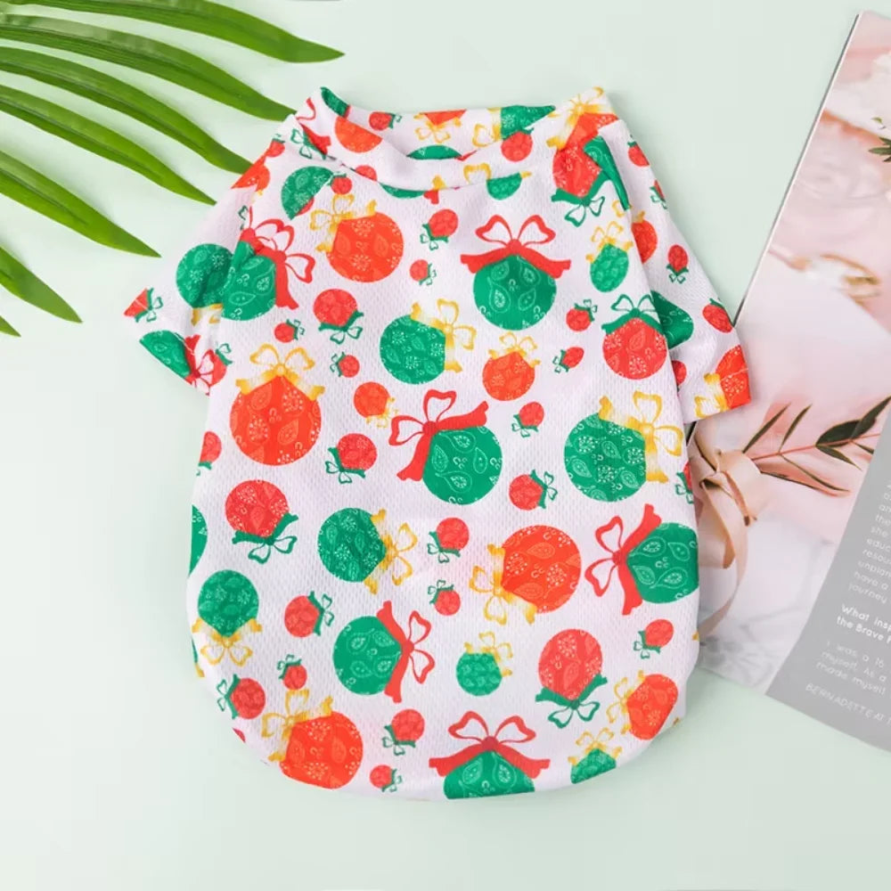 Luxury Pet Dog And Cat Clothes, Christmas Patterns, Funny Dog Shirts and Cat Vest, Puppy Clothing, Frenchie Dog Clothes