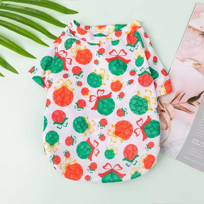 Luxury Pet Dog And Cat Clothes, Christmas Patterns, Funny Dog Shirts and Cat Vest, Puppy Clothing, Frenchie Dog Clothes