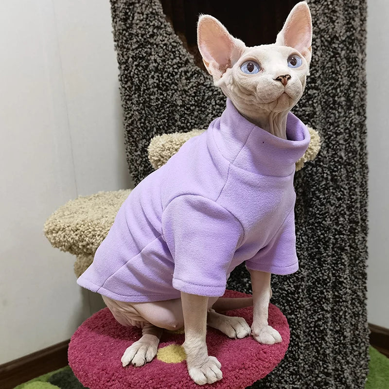 Sphynx Cat Clothes, Baby Soft Cotton, Fall Winter Kitten - Small Dog Clothes, for Cornish Devon, Cat Costume, Hairless Pet Clothes