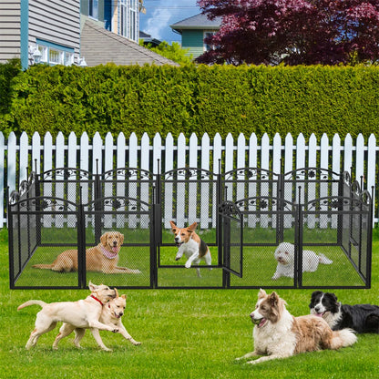 Heavy Duty Large Dog Playpen, Pet Exercise Run Enclosure Fence, Pet Whelping Pen Box with Waterproof Fertility Mat, Indoor Outdoor