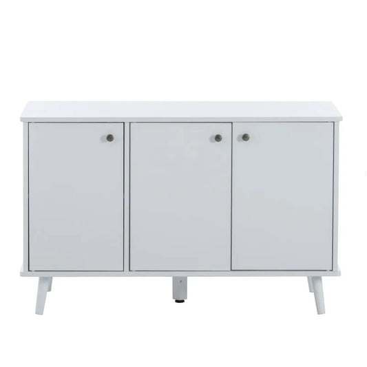 Litter Box Enclosure, Cat Litter Box, Furniture with Hidden Plug, 3 Doors, Indoor Cat Washroom, Storage Bench , White