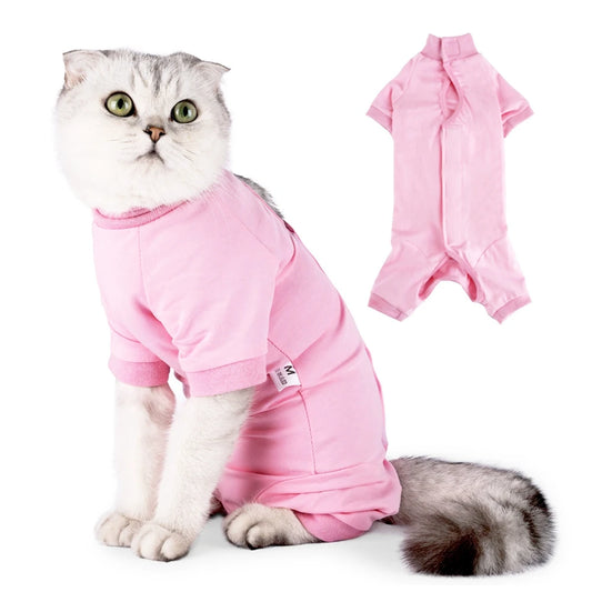Cat Recovery Suit, Dog Onesie, After Surgery Wear, Wounds, Anti-Licking E-Collar Cone Alternative ,Pajamas, Bodysuit, Prevent Shedding
