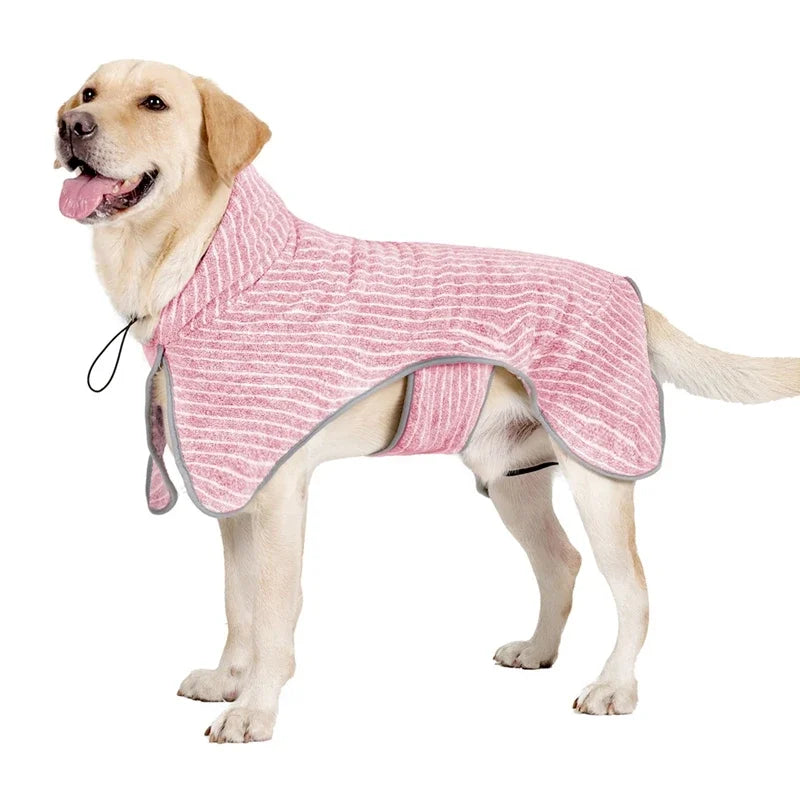 Pet Bathrobe Dog or Cat, Fast Water Absorbent Towel, for Large Medium Small Dogs, Soft Adjustable  Drying Coat