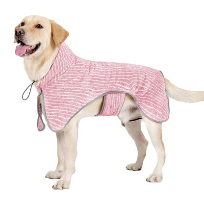 Pet Bathrobe Dog or Cat, Fast Water Absorbent Towel, for Large Medium Small Dogs, Soft Adjustable  Drying Coat