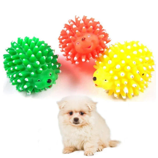 Realistic Hedgehog, Soft Squeaky Small Dogs/Puppies, Rubber Chew Toy, Training, Bite Teeth Cleaner