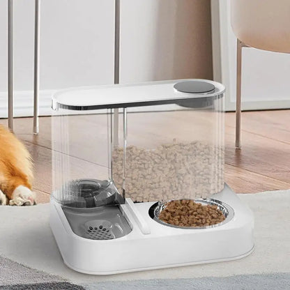 2 In 1 Automatic Cat/Dog Feeder, Automatic 2-in-1 Dry Food & Water/Storage Dispenser, Cat & Dog Supplies, Feeding/Watering