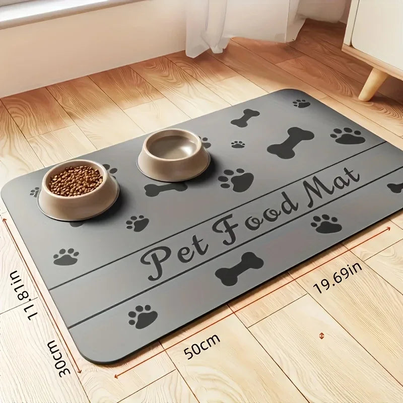 Absorbent Pet Placemat For Dogs & Cats, Pet Feeding Mat, For Food And Water Bowl, Waterproof Rubber Backing, Quick Dry Water Dispenser Mat