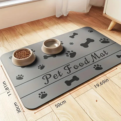 Absorbent Pet Placemat For Dogs & Cats, Pet Feeding Mat, For Food And Water Bowl, Waterproof Rubber Backing, Quick Dry Water Dispenser Mat