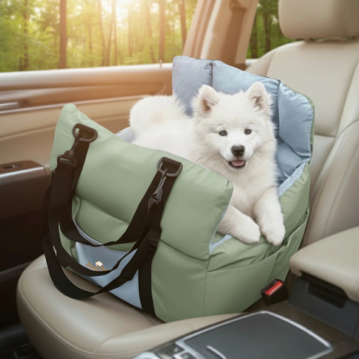 Small Dog Car Seat, Safe & Cozy Travel Bed and Carrier, For Small Dogs & Puppies, Pets Up to 22 Pounds