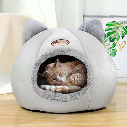 Pet Bed With Cat Ears, Cat Bed for Small Medium Large Cats, Keep Warm in Winter,  Comfortable and Soft, Machine Washable
