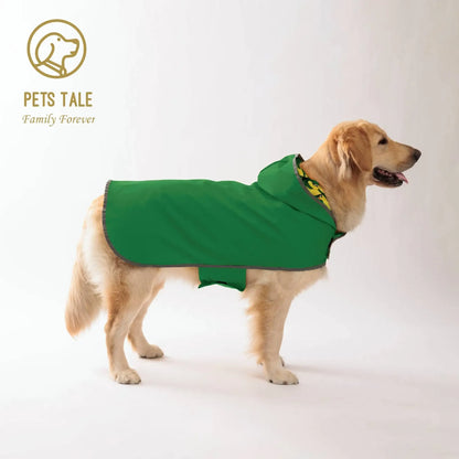 All Weather Dog Raincoat, Dual-Sided Waterproof Coat, Polyester Fiber PU Coating, Quick-Adjust Velcro Closure