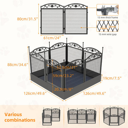 Heavy Duty Large Dog Playpen, Pet Exercise Run Enclosure Fence, Pet Whelping Pen Box with Waterproof Fertility Mat, Indoor Outdoor