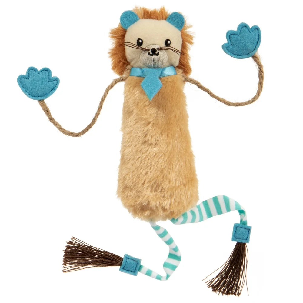 Interactive Cat Toy, Breakaway Door Hanging, Kicker Crinkle Lion with Catnip, Playful Cats, Easy Attach Detach