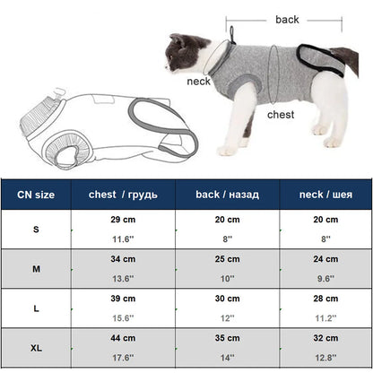 Pet Clothing Cat Recovery Suit, Postoperative Recovery Suit, E-Collar Alternative for Cats Dogs Puppy, Abdominal Skin Anti-Licking Pajamas