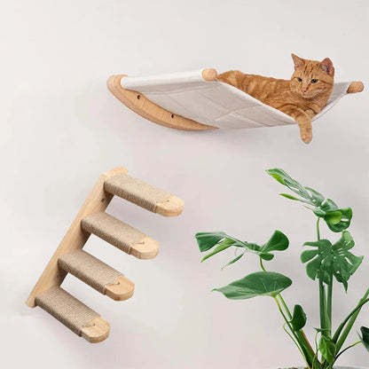 Cat Wall Furniture, Climbing Shelf, Wall Mounted Steps Stairway, With Sisal Rope Scratching, Grinding Claws for Most Kittens & Cats
