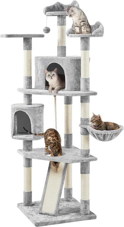 Tall Indoor Cat Tower, Multiple Cats, Many Levels