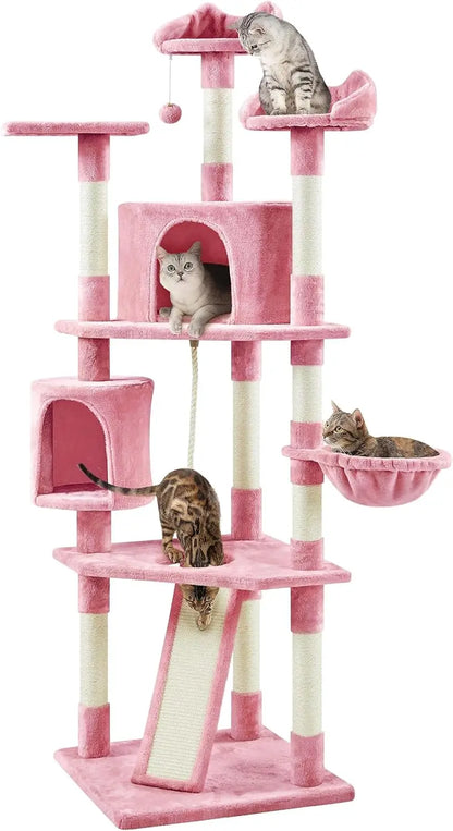 Tall Indoor Cat Tower, Multiple Cats, Many Levels