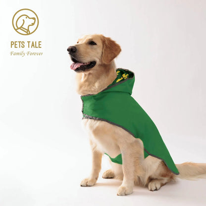 All Weather Dog Raincoat, Dual-Sided Waterproof Coat, Polyester Fiber PU Coating, Quick-Adjust Velcro Closure