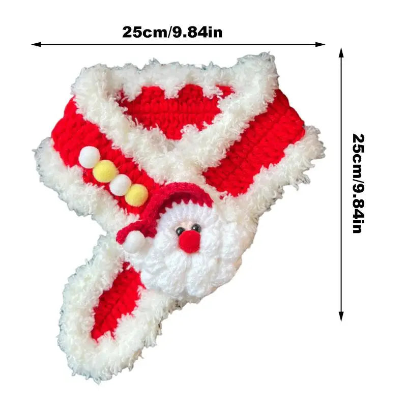 Pet Knitted Scarf, Holiday/Christmas Dog Bandanas, Adjustable, Dog Winter Neck Warmer