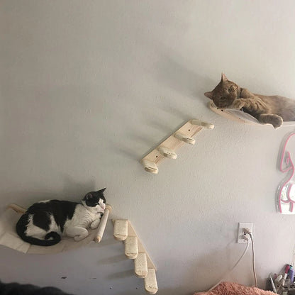 Cat Wall Furniture, Climbing Shelf, Wall Mounted Steps Stairway, With Sisal Rope Scratching, Grinding Claws for Most Kittens & Cats