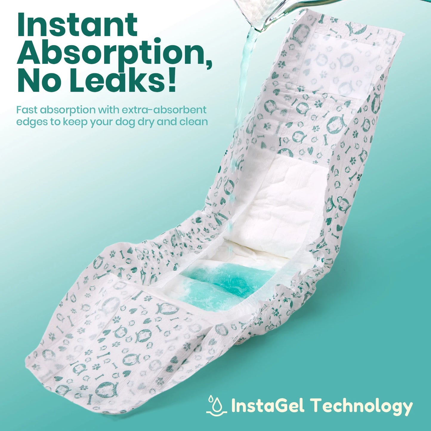 Disposable Dog Diapers, Super Absorbent & Leakproof, Wetness Indicator, Adjustable Fasteners for Male/Female Puppies