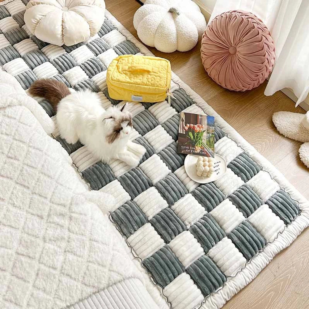 Warm Dog Bed/Mat, Cat Scratchable Blanket, Anti-slip, Washable Cushion, Sofa/ Couch Cover Protector, For Large Dogs, Pet Supplies