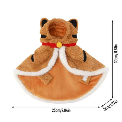 Cute Warm Cat Cloak Tiger-Shape, Winter Warm Hooded Coat, Pet Clothes, Pet Tiger Costume for Winter Cats