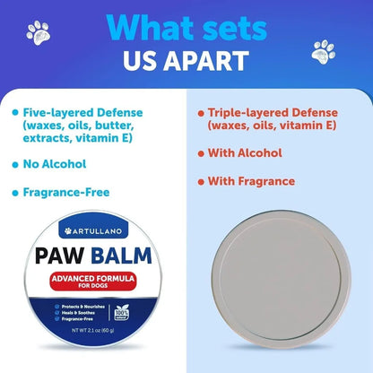 Dog Paw Balm, Lick Safe Snout Soother, Moisturizes Soothes Nourishes Irritated Paw Pads and Dry Nose, Protects from Cracks Wounds