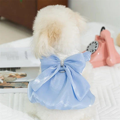 Adorable Small Dog Tutu Dress with Bowknot Lace, Princess Puppy Clothes, Outfit Apparel Female, Cute Cat or Dog Skirt, Patchwork Pet Dress