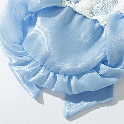 Adorable Small Dog Tutu Dress with Bowknot Lace, Princess Puppy Clothes, Outfit Apparel Female, Cute Cat or Dog Skirt, Patchwork Pet Dress