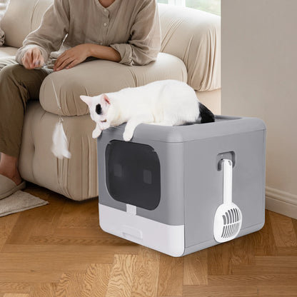 Modern Cat Litter Box, Cat House, Furniture, Detachable Kitten Cat Potty, Self Cleaning Hidden Toilet with Portable Scoop Drawer