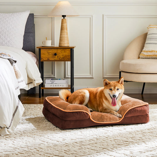 Orthopedic Dog Bed, Memory Foam, Pet Bed for Small Dogs & Cats, Washable Removable Cover, Non-Slip Base, Waterproof Liner