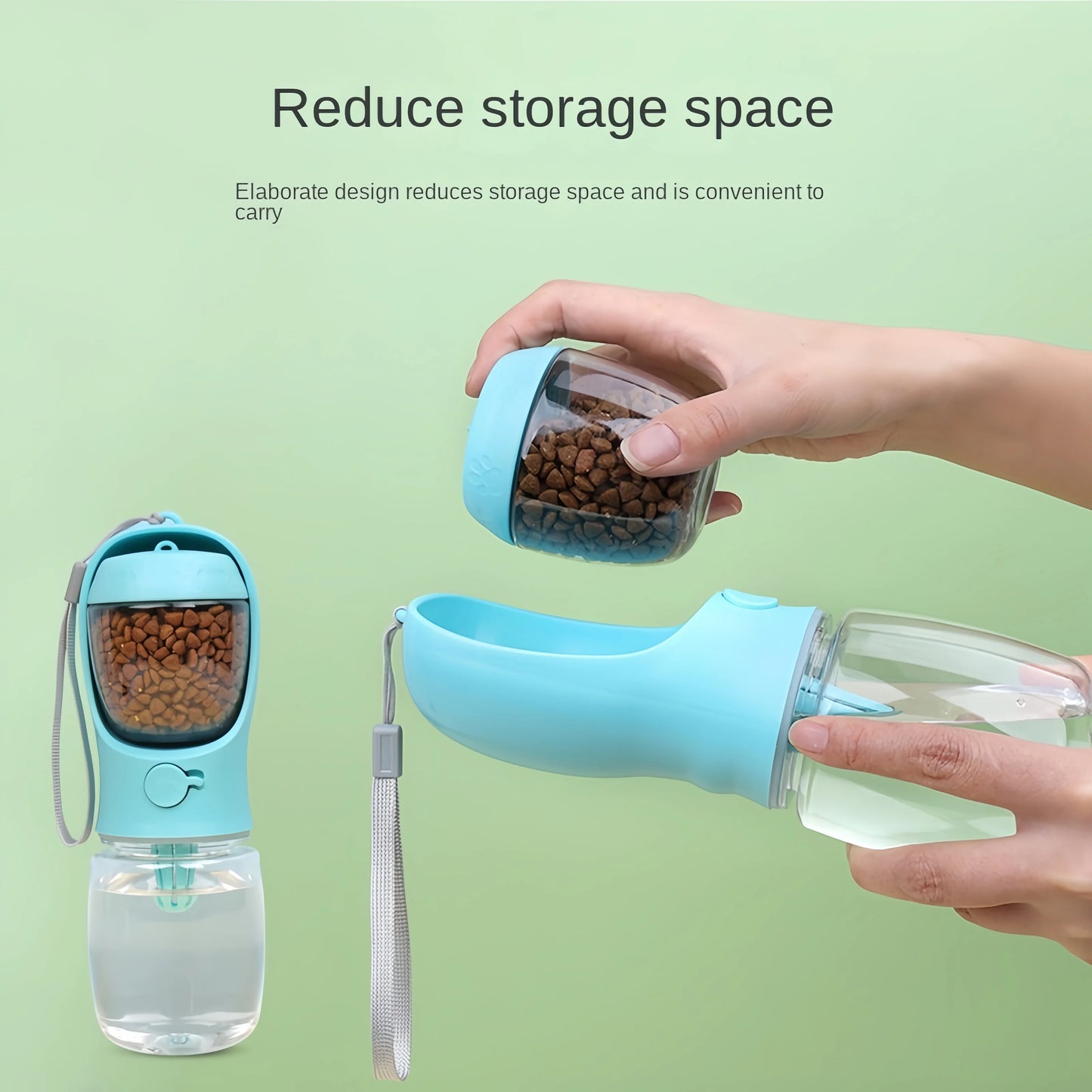 Portable Dog Cat Water Bottle, Storage Food & Water Container, Puppy Pets Dogs, Feeder Bowl, Outdoor Travel, Pet Supplies