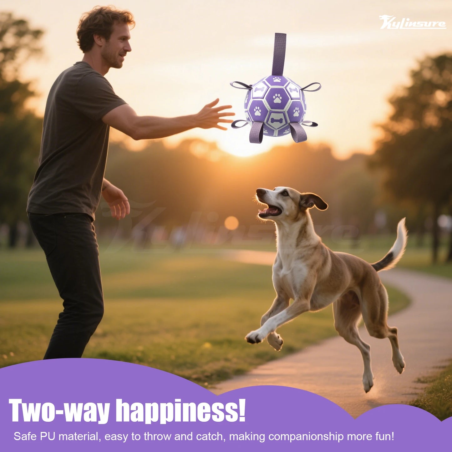 Dog Toys, Soccer Ball with Straps, Interactive Dog Toys, Tug of War, Puppy Birthday Gifts, Water Toy, Durable Dogs Balls