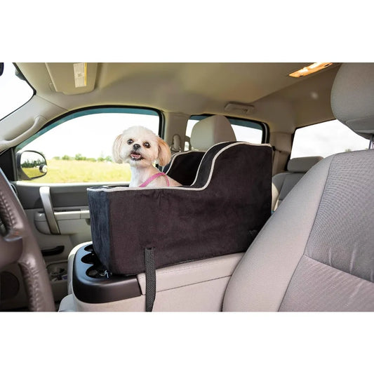 High-Back Console Dog/Cat Car Seat - Small Pqet Car Seat, Center Console Booster Bed for Small Size Dogs/Cats up to 12 lbs