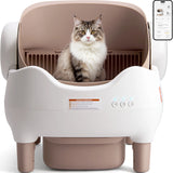 Self Cleaning Litter Box, Automatic Cat Litter Box with APP Control, Odor-Free, Large Waste Bin, Open-Top for Multi Cats