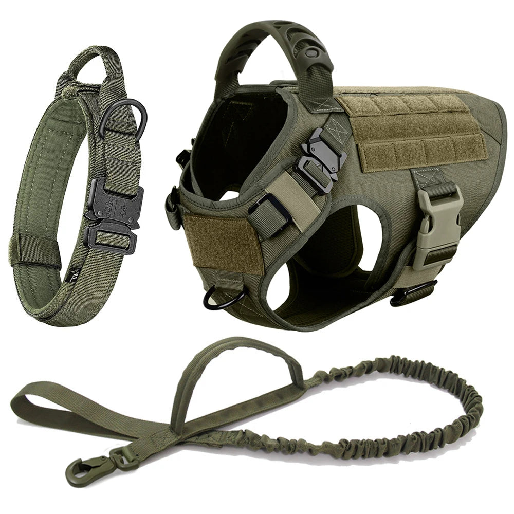 Large Dog Harness And Leash Set, Pet German Shepherd Malinois, Training Walking Vest, Dog Harness And Collar For Medium Large Dogs